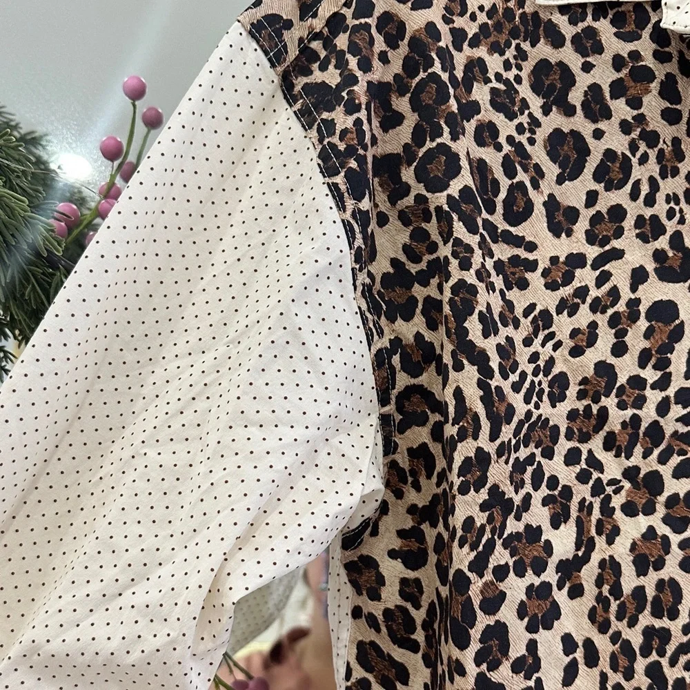 Free People Leopard Print Button Down Western Style Shirt - Picture 5 of 9